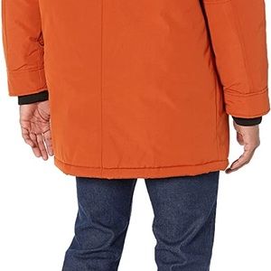 Guess Men Heavyweight Parka Jacket - Orange Large